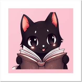 BLACK CAT READING Posters and Art